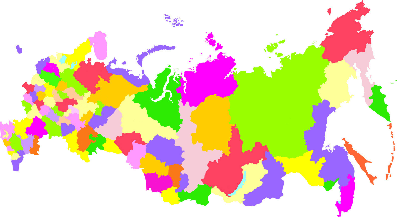 Карта регионов для презентации