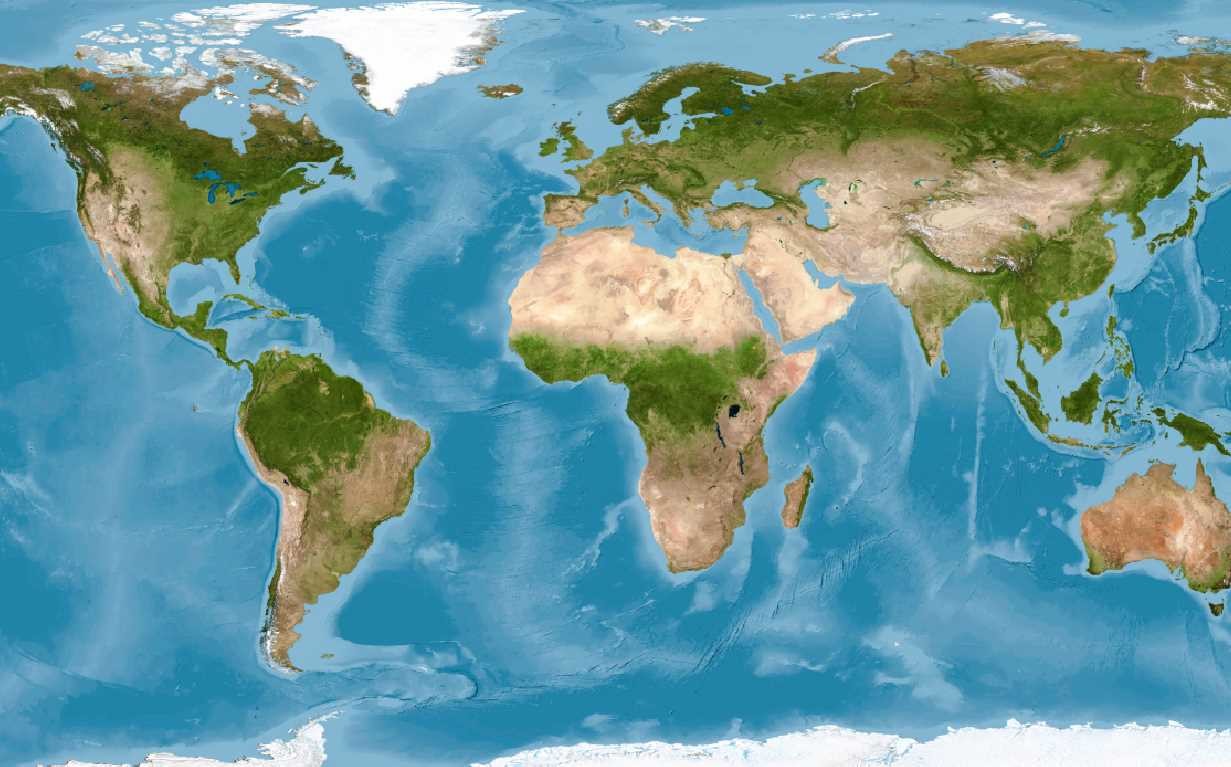 Карта мира фото со спутника