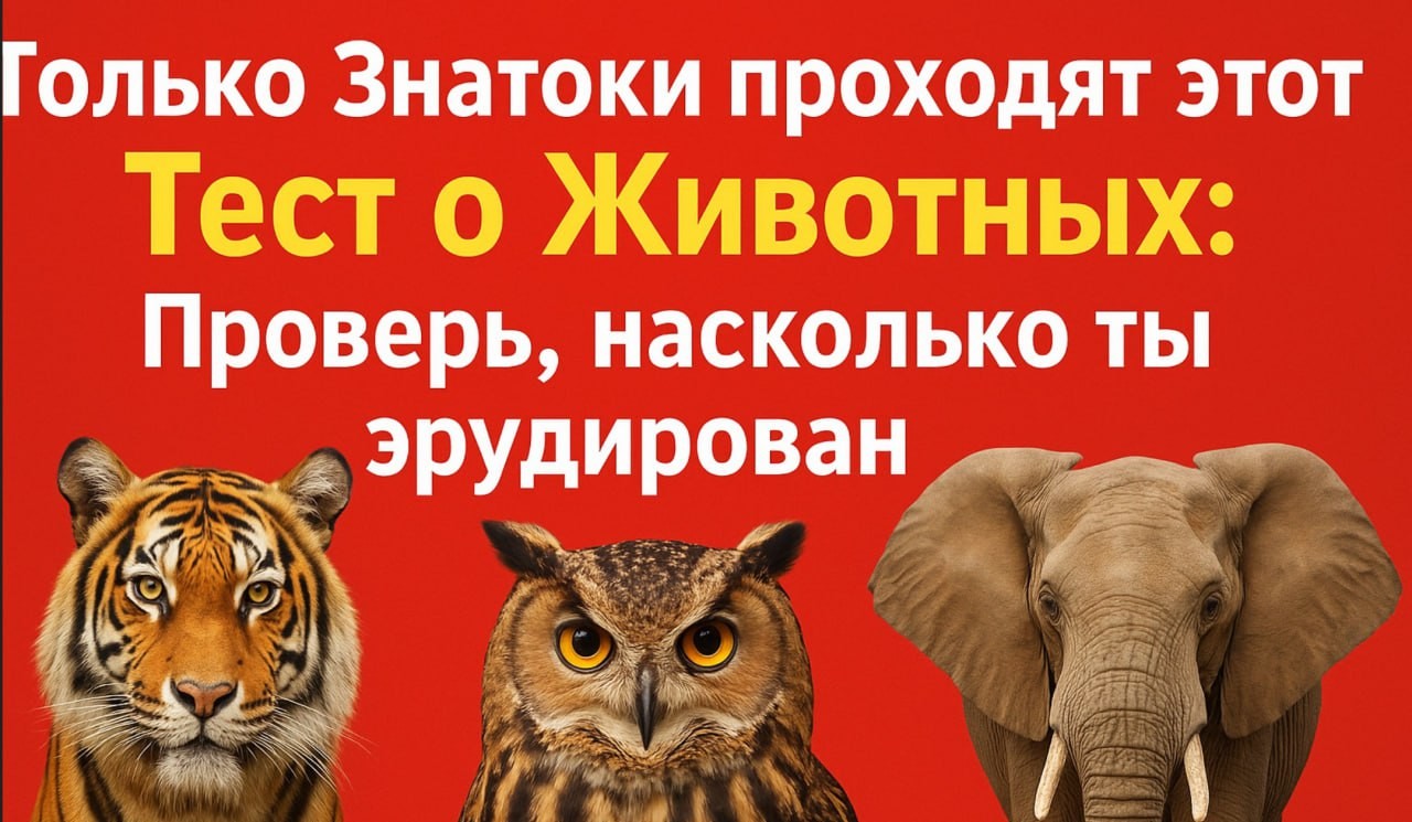 Только Знатоки проходят этот Тест о Животных: Проверь, насколько ты эрудирован!